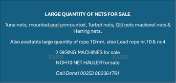 LARGE QUANTITY OF NETS/ROPES FOR SALE